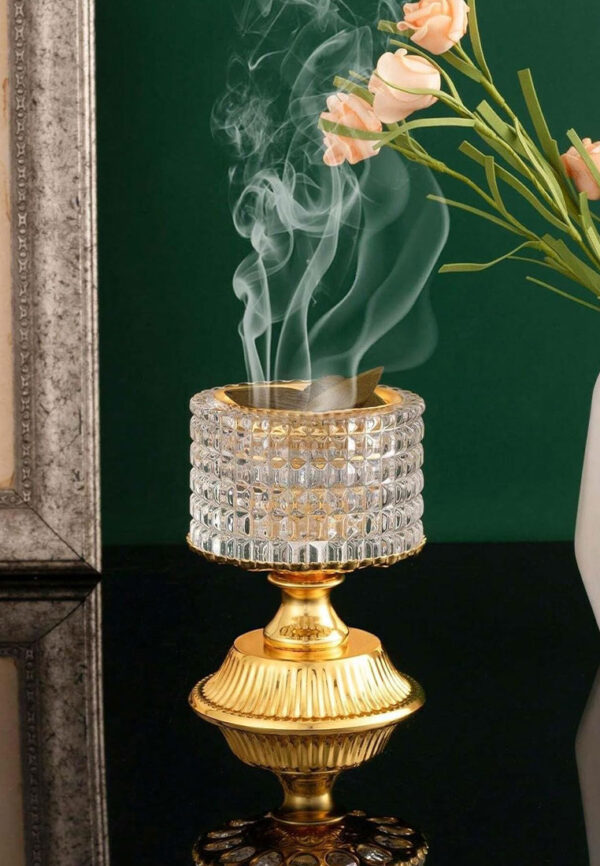 Elegant Crystal Oud & Incense Charcoal Burner - Image 3