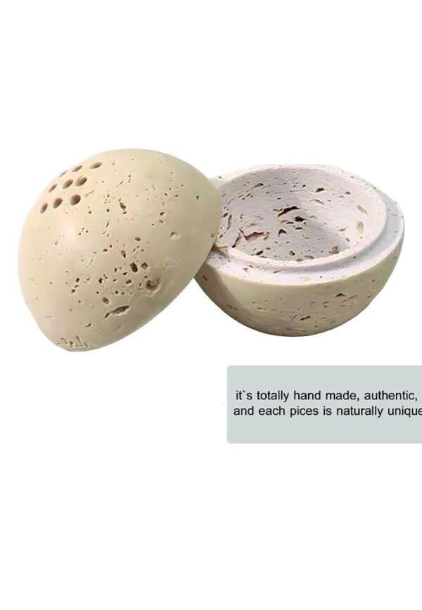 Handmade Natural Marble Round Incense Burner for Meditation - Image 4