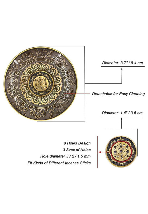 Retro and Elegant Incense Stick Holder with Detachable Ash Catcher - Image 2