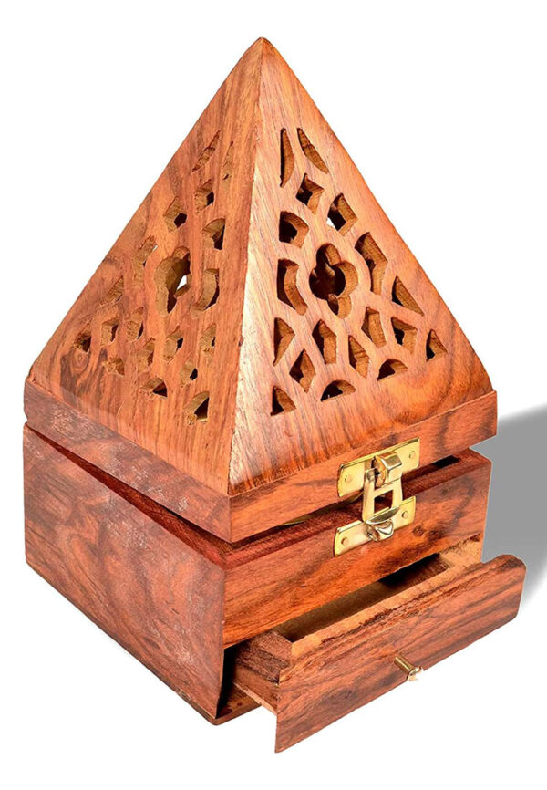 Wooden Incence-Bakhoor Burner Pyramid Shape - Image 3